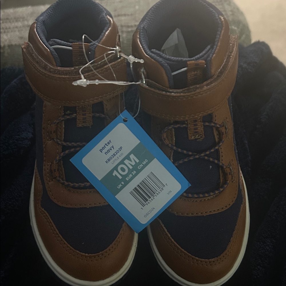 Stride Rite Porter Kids Boots in Brown and Navy
